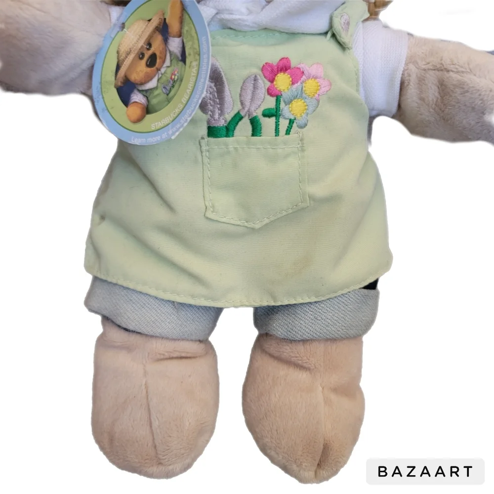 Starbucks Bearista Bear Plush 2006 The Spring Gardener Stuffed Animal Vintage - Picture 3 of 5